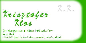 krisztofer klos business card